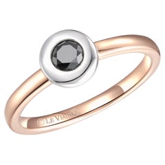 LeVian 14K Two-Tone Gold Round Black Diamond Beautiful Classic Cocktail Ring