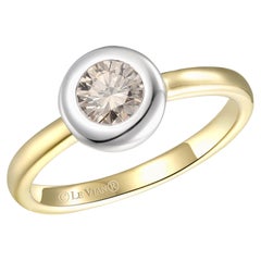LeVian 14K Two-Tone Gold Round Nude Diamond Beautiful Classy Fancy Cocktail Ring