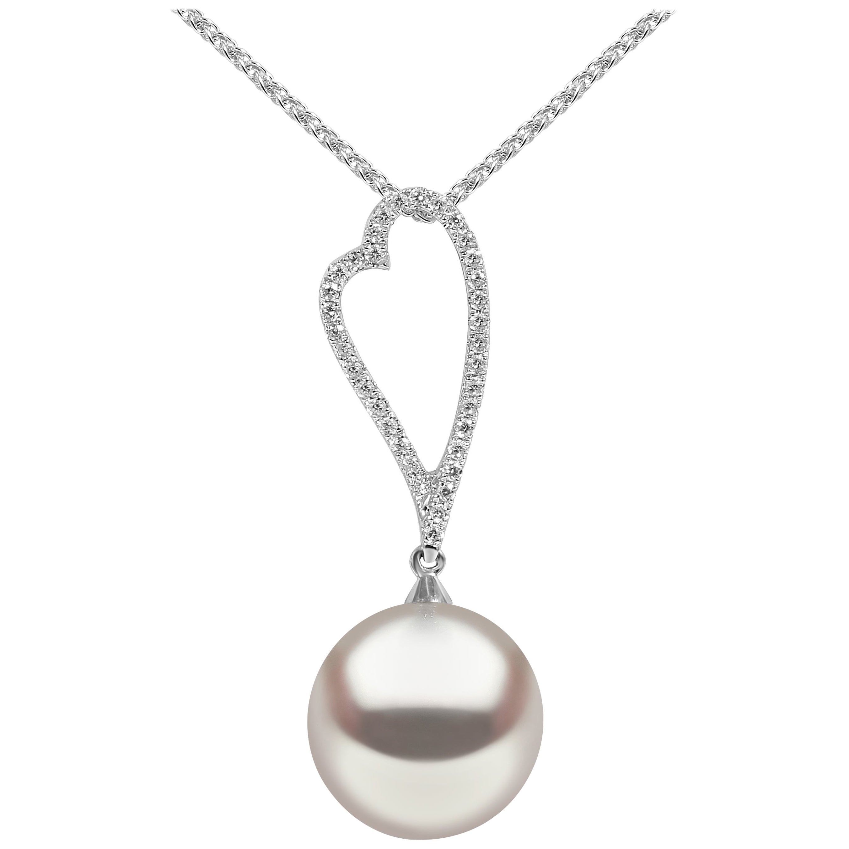Yoko London South Sea Pearl and Diamond Necklace in 18 Karat White Gold