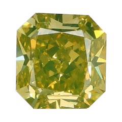 GIA Certified Natural 1.12ct Fancy Vivid Greenish Yellow Diamond