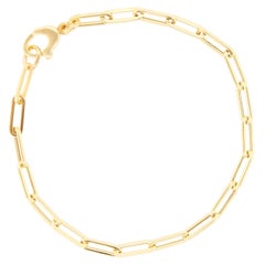 Small Paperclip Link Bracelet Chain 2.1 Grams 14k Italian Yellow Gold