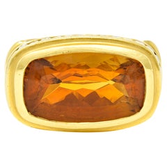 Seidengang Citrine Diamond 18 Karat Gold Gemstone Ring