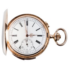 18k Rose Gold Hunter-Case Swiss Pocket Watch Angelus