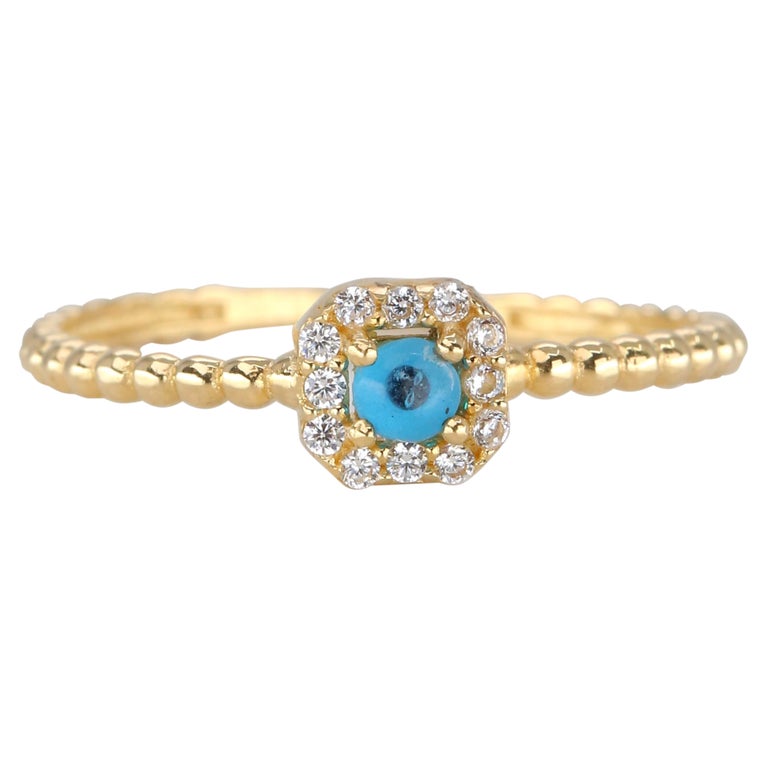 undefined 14K Gold Eye Ring with Pave Setting