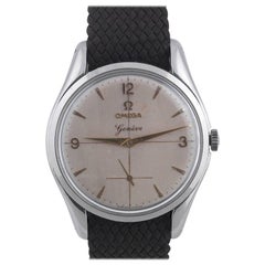 Omega Stainless Steel Geneve Silvered Dial Arab Numbers Wristwatch