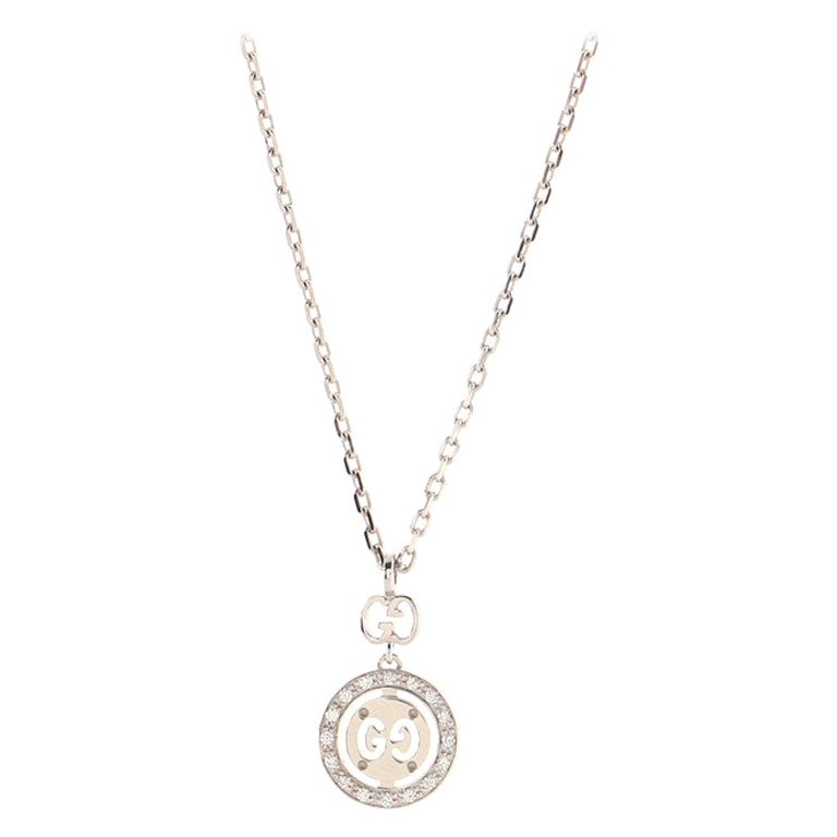 Gucci Icon Twirl Necklace 18K White Gold with Diamonds