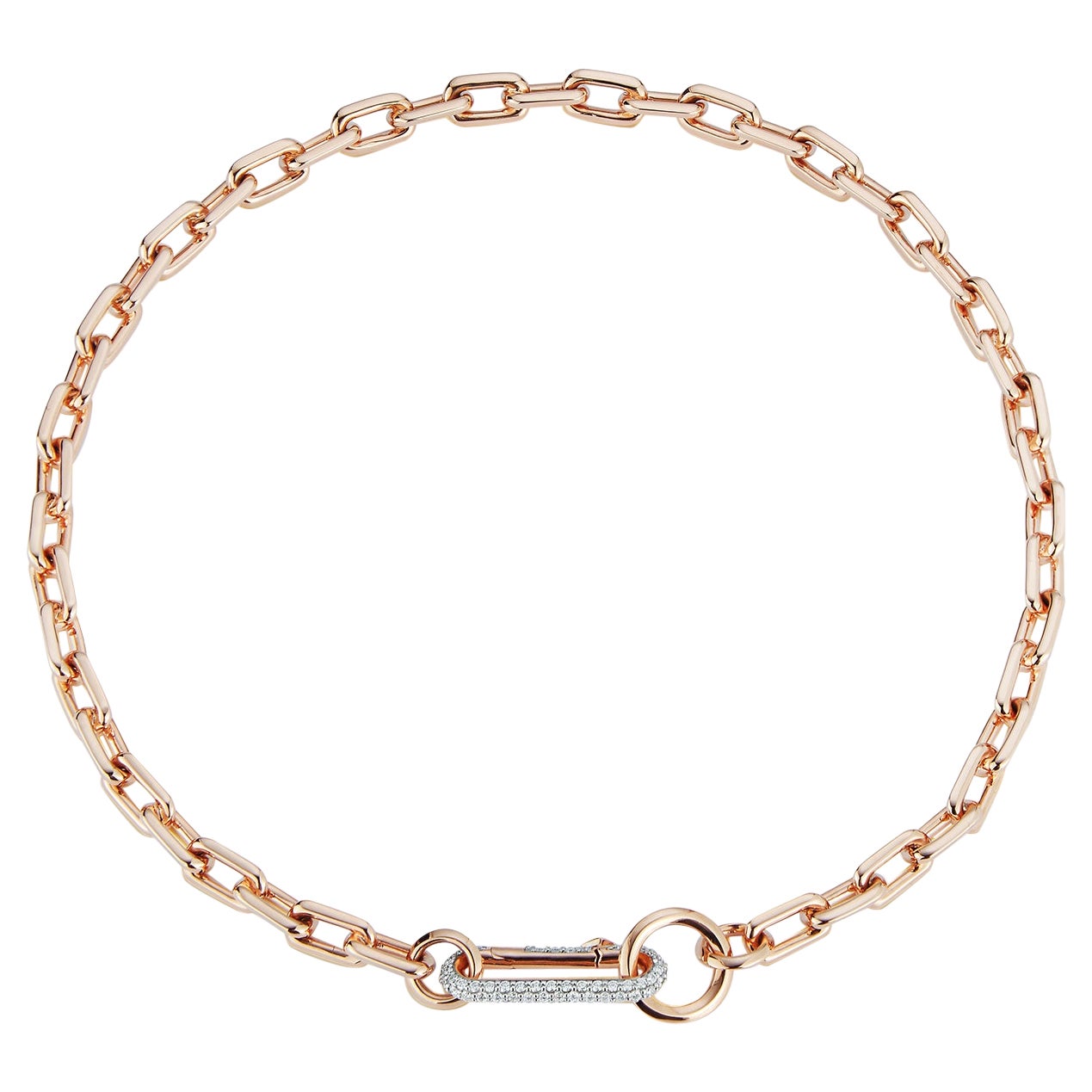 Walters Faith 18K Gold Chain Link Choker Necklace with Diamond Lobster