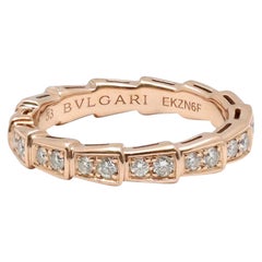 Bvlgari Serpenti Viper Rose Gold and Diamond Pavé Ring