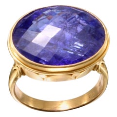 Steven Battelle 18.5 Carat Tanzanite 22K Gold Cocktail Ring