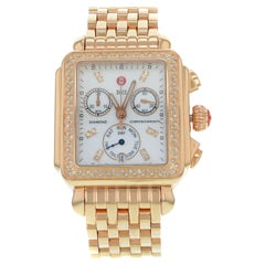 Michele Deco Rose Gold Steel Diamond 0.66cttw MOP Dial Quartz Watch MWW06P000109