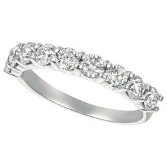 Bague à anneau en or blanc 14 carats avec 9 pierres et diamants naturels de 1,25 carat G SI