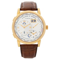 A. Lange & Sohne 1 Time Zone 18K Rose Gold Hand Wind Mens Watch 116.032