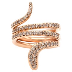 Vintage Damiani Snake Ring with Diamonds