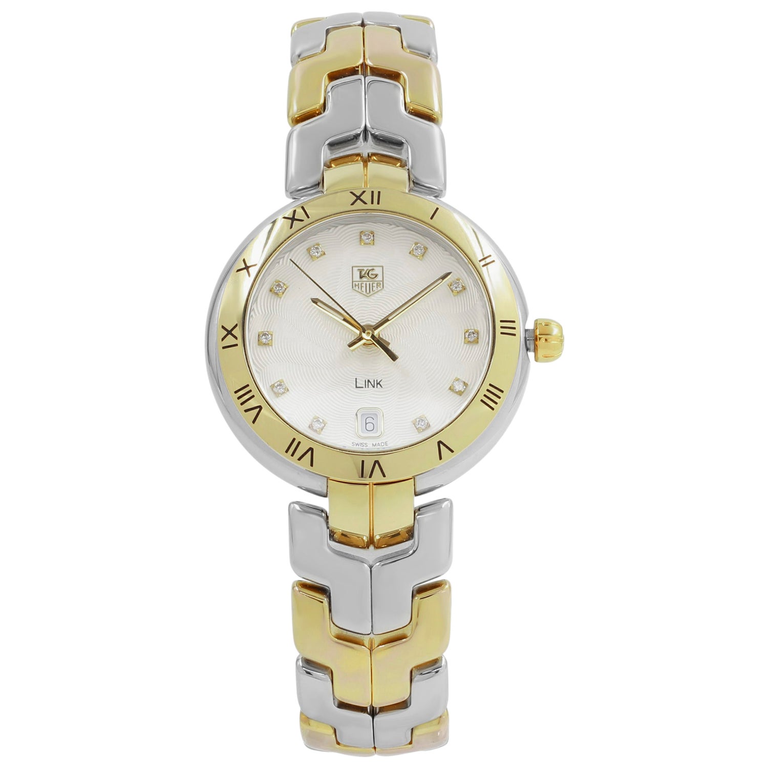 TAG Heuer Link Silver Dial Steel 18K Gold Quartz Ladies Watch  WAT1350.BB0957 For Sale at 1stDibs