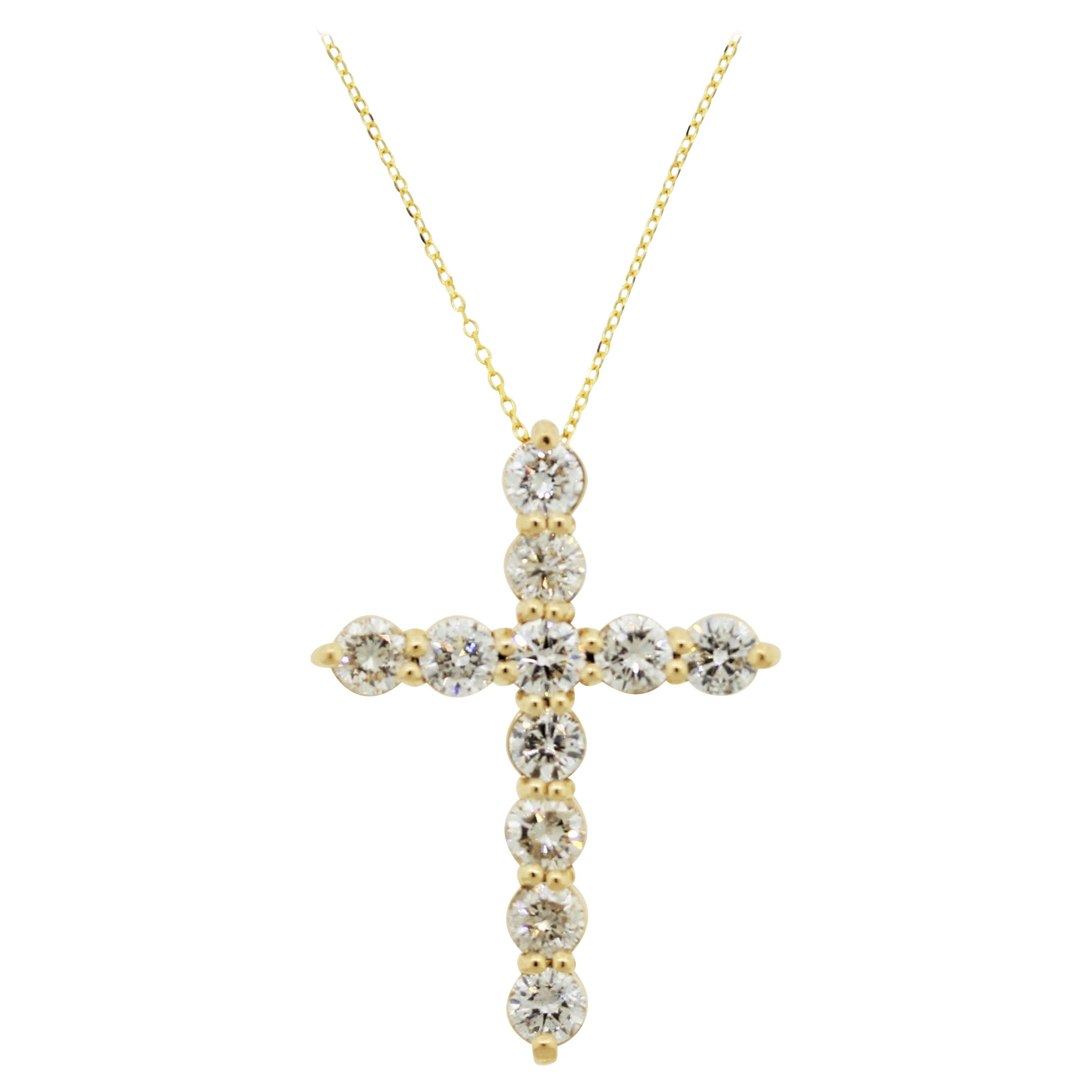 Diamond Gold Cross Pendant at 1stDibs