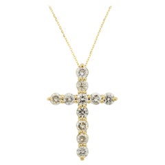 Classic Cross Diamond Gold Pendant