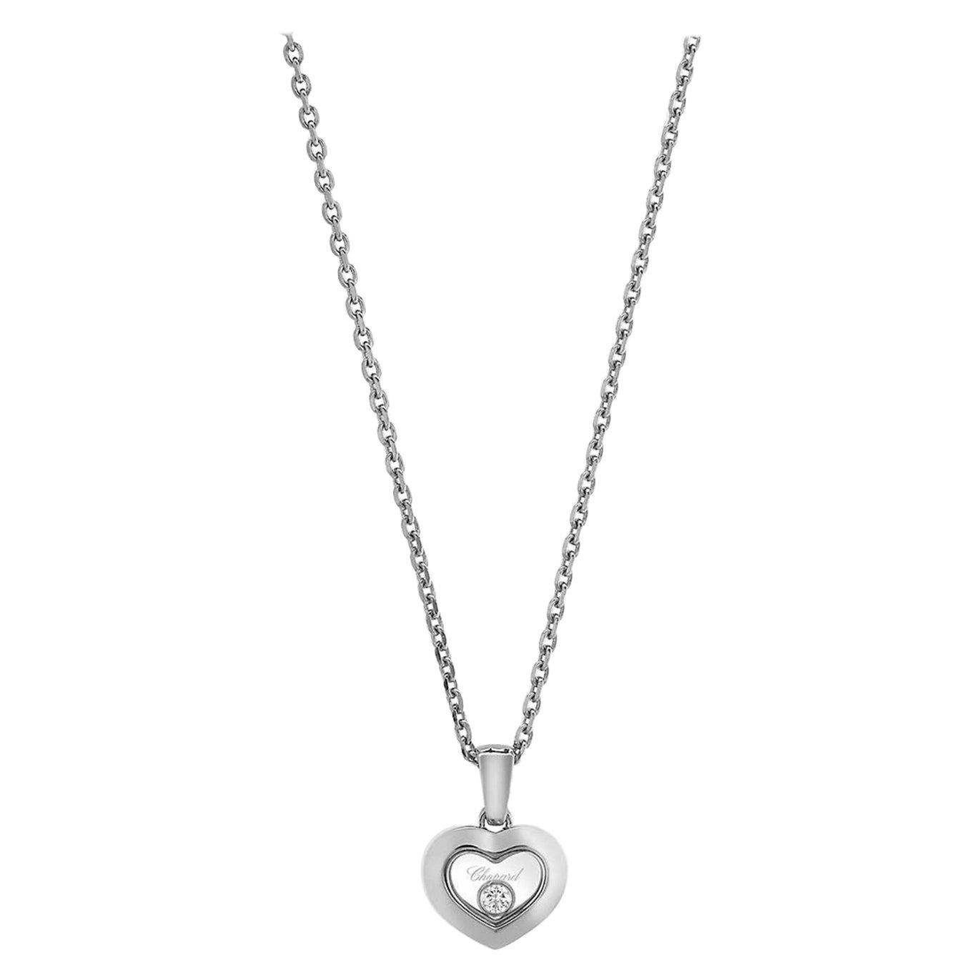 Chopard Iconic Happy Diamonds 18K White Gold Diamond Necklace