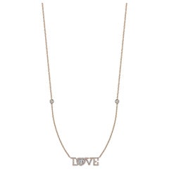 Love Baguette Pave Diamond 18K Gold Necklace, Available in Yellow, Rose White 