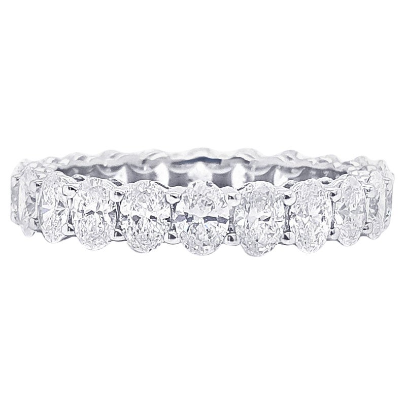 2.50 Carat Oval Eternity Band 14K Gold  For Sale
