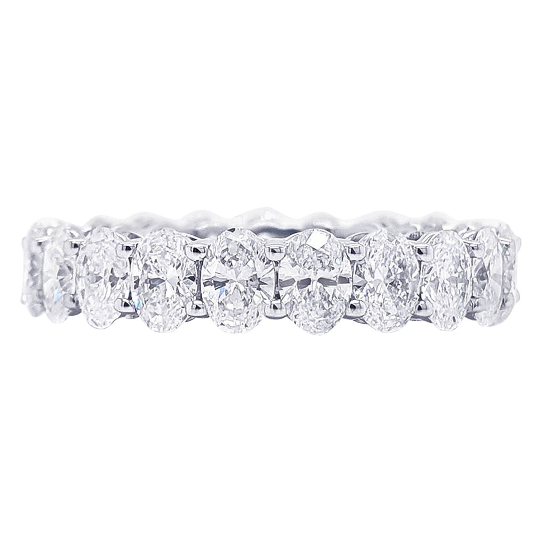 3 Carat Oval Eternity Band 14K Gold  For Sale