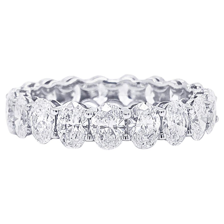 3.60 carats Oval Eternity Band 14K Gold  For Sale