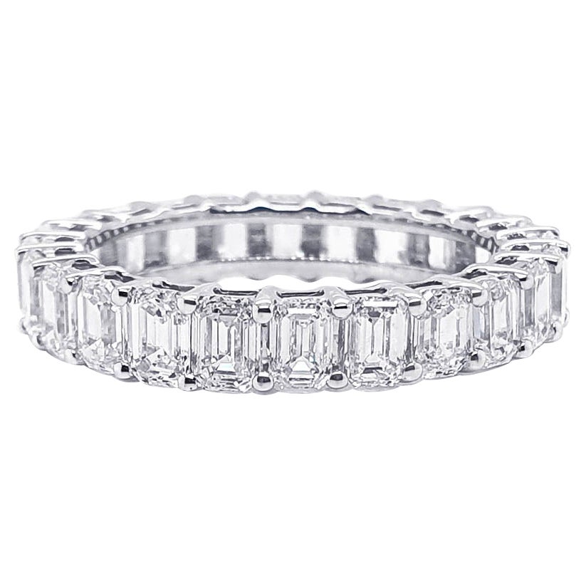 Bracelet éternité en or 14K avec émeraude de 3,50 carats 