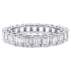 Bracelet éternité en or 14K avec émeraude de 3,50 carats 