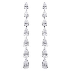 Pendientes Gota Pera Oro Blanco 14 Kt