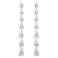 Pear Drop Earrings 14 Kt White Gold 