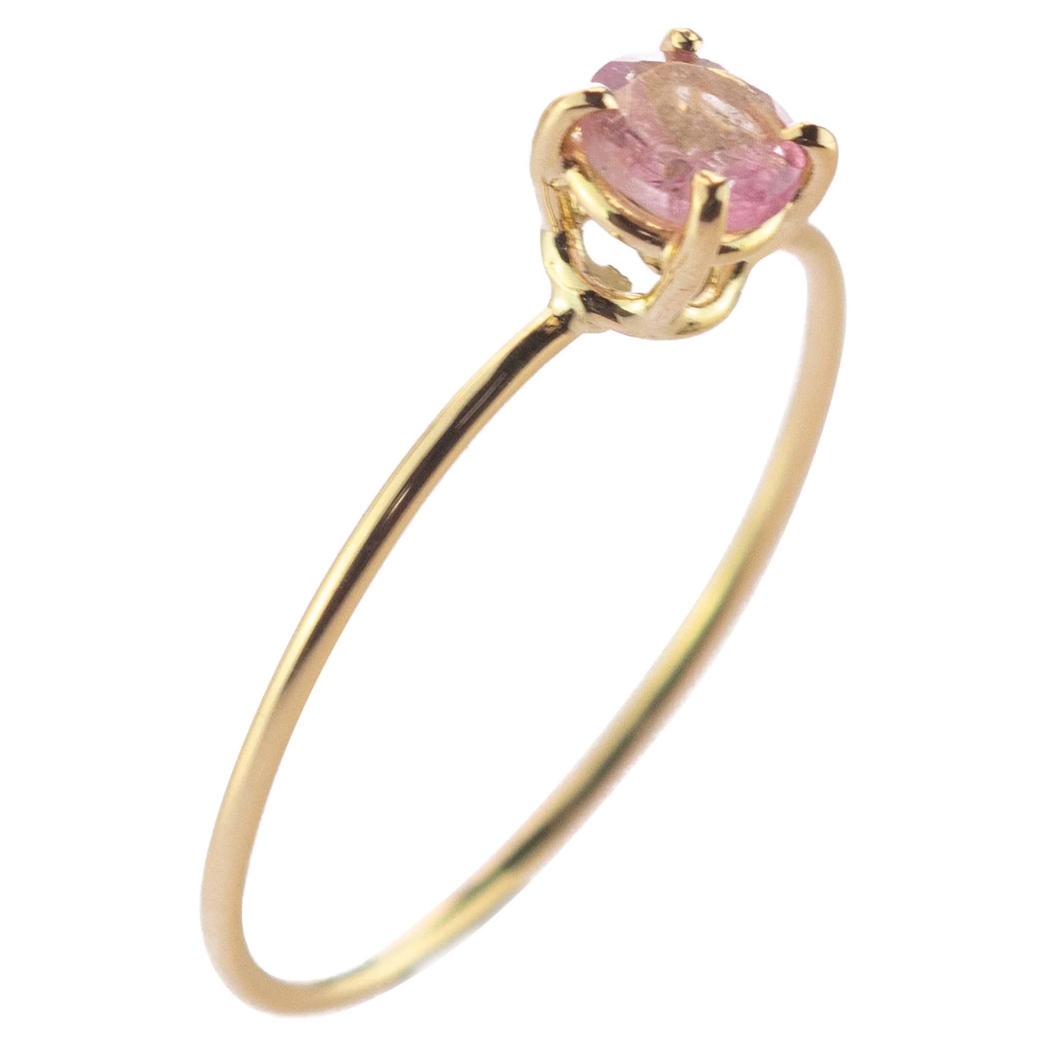 Intini Jewels Tourmaline 9 Karat Gold Handmade Delicate Modern Chic Italy Ring For Sale
