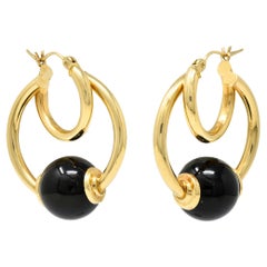Onyx-Ohrringe aus 14 Karat Gold