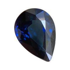 Australian Deep Blue Sapphire 1.02ct Pear Cut Rare Loose Gem