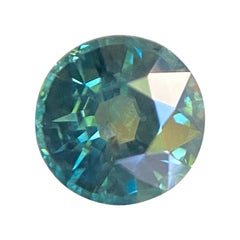 Fine Australian 1.21ct Deep Blue Green Tea Sapphire Round Cut Loose Gem