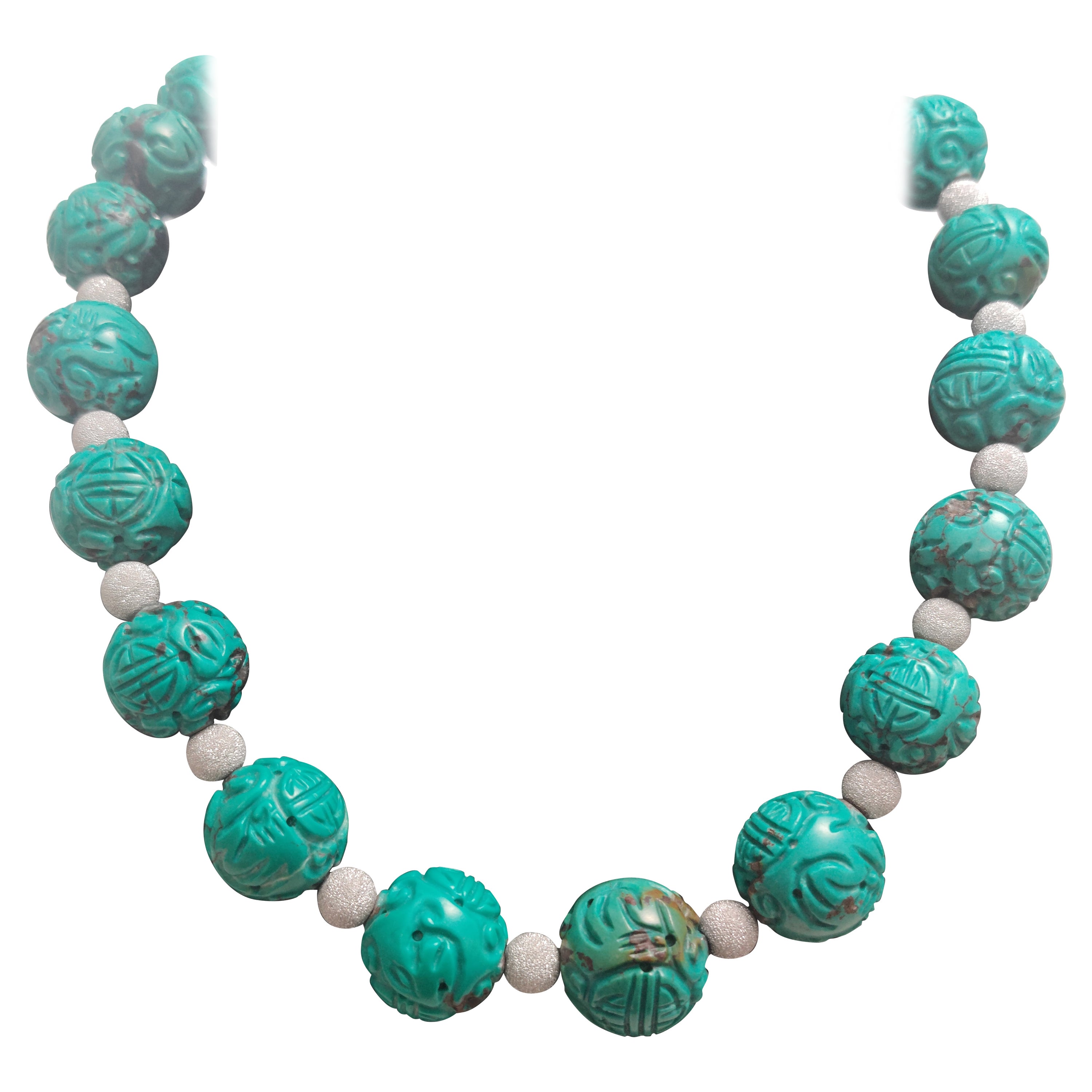 Turquoise Necklace 18k For Sale