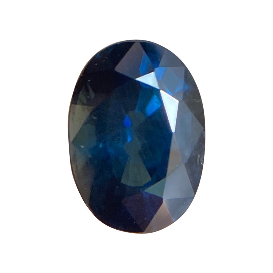 Fine Deep Blue Australian Sapphire 0.87ct Oval Cut Loose Rare Gem