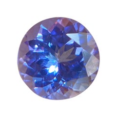 Fine 1.13ct Vivid Blue Violet Tanzanite Gem Round Diamond Cut Gemstone