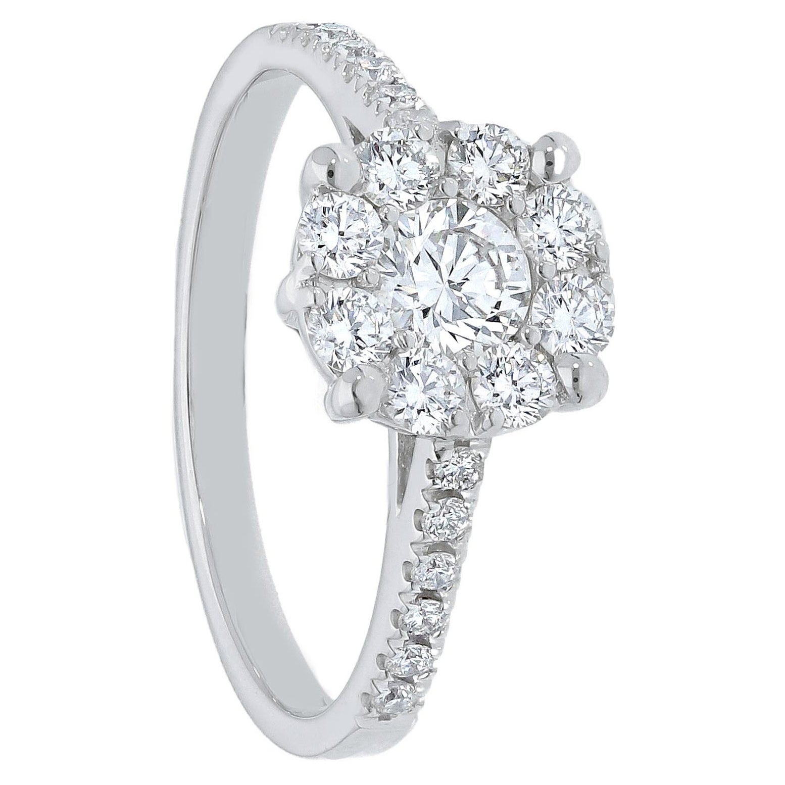 18ct White Gold Maple Leaf Diamond Set 1.51ct Fancy Cluster Dress Ring - TB  Mitchell - Diamond Rings | TB Mitchell