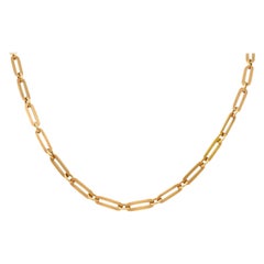 Victorian Austrian-Hungarian 14 Karat Rose Gold Chain Link Lariat Necklace