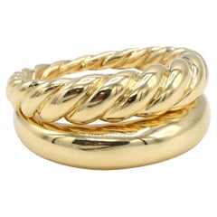 David Yurman Pure Form® Stackable Rings Set of Two 18 Karat Yellow Gold