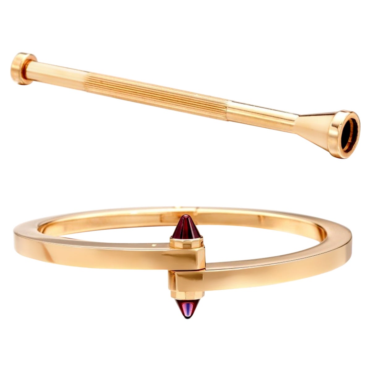 Cartier Handcuff Rose Gold Amethyst Bangle Bracelet