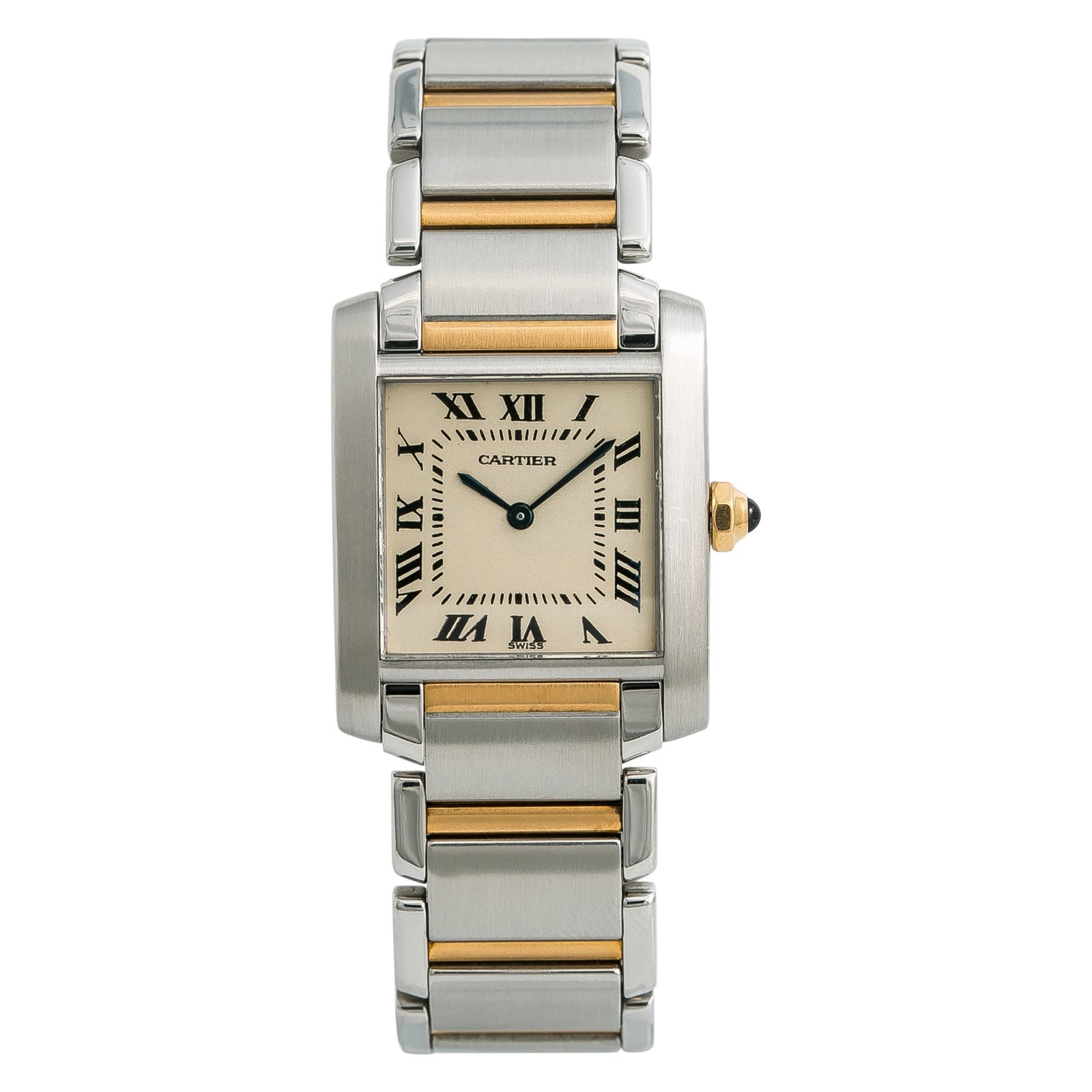 Cartier Tank Francaise 2301 W51007Q4 Womens Quartz Watch 18k Two Tone For Sale