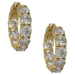 8.30 Carat Diamond Inside Out Hoop Earrings 18 Karat in Stock