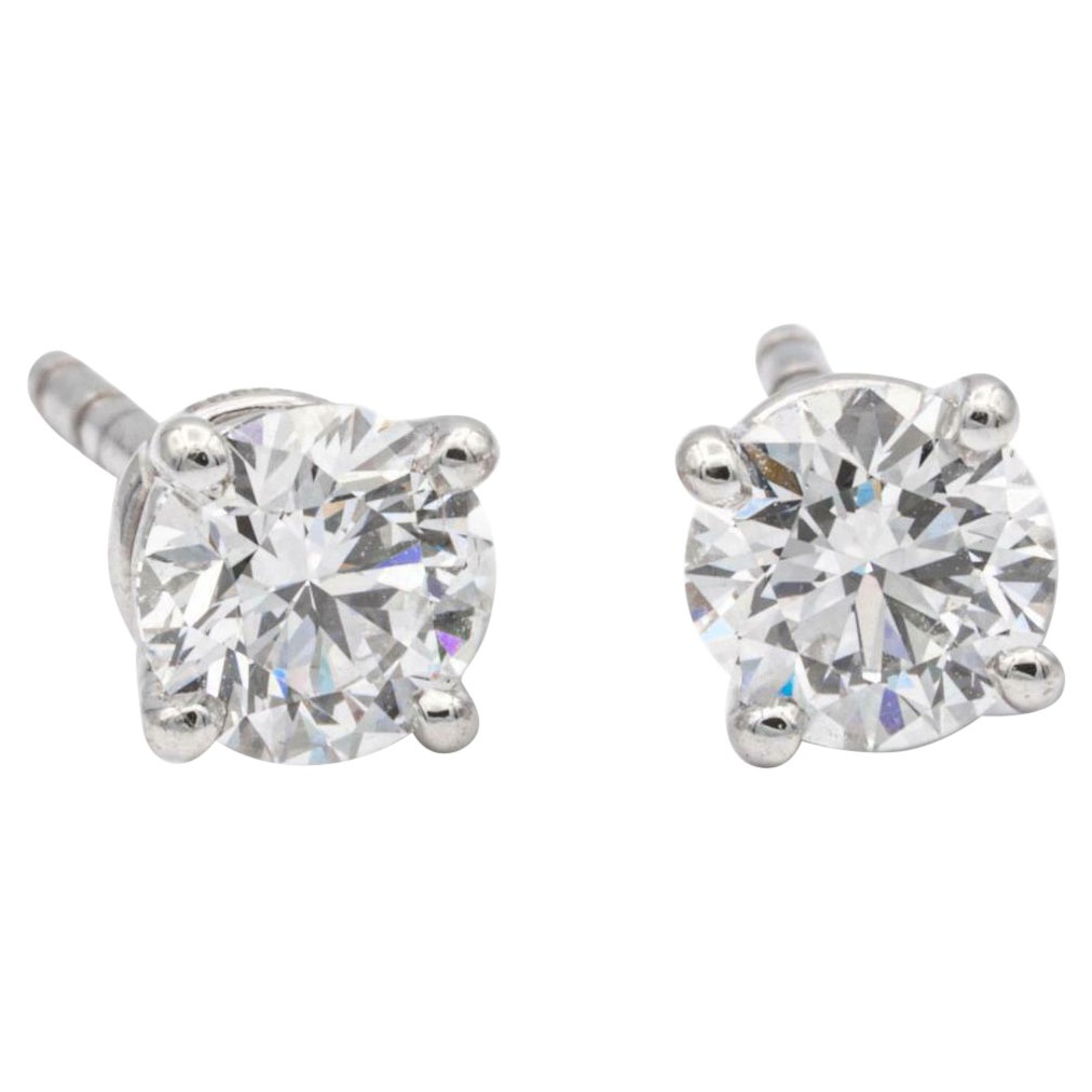 Tiffany Solitaire Diamond Stud Earrings in Platinum  Tiffany  Co