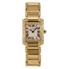 Cartier Tank Francaise 2385 WE1001RG Womens 18kt Gold Quartz Watch 3.6CT