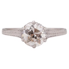 1.36 Carat Art Deco Diamond Platinum Engagement Ring