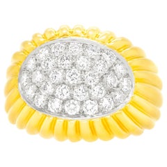 Seventies Chic Diamond-Set Gold Ring