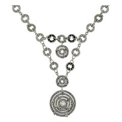 Diamond Multi-Circle Gold Drop Necklace