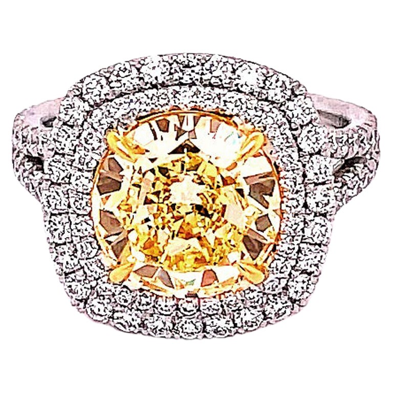 GIA Certified 3.53 Carat Round Diamond Engagement Ring