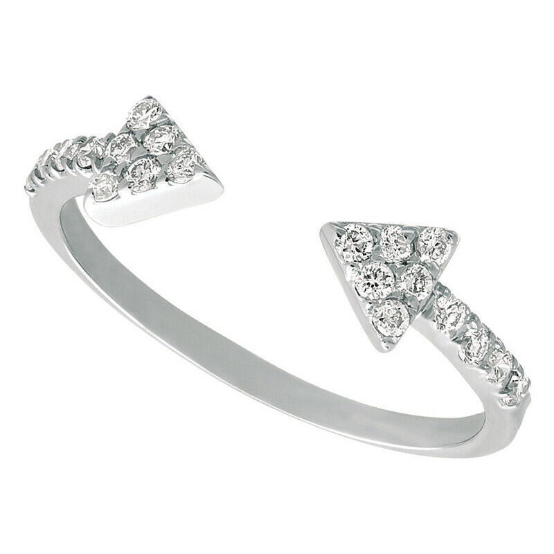 For Sale:  0.20 Carat Natural Diamond Arrow Ring G SI 14K White Gold
