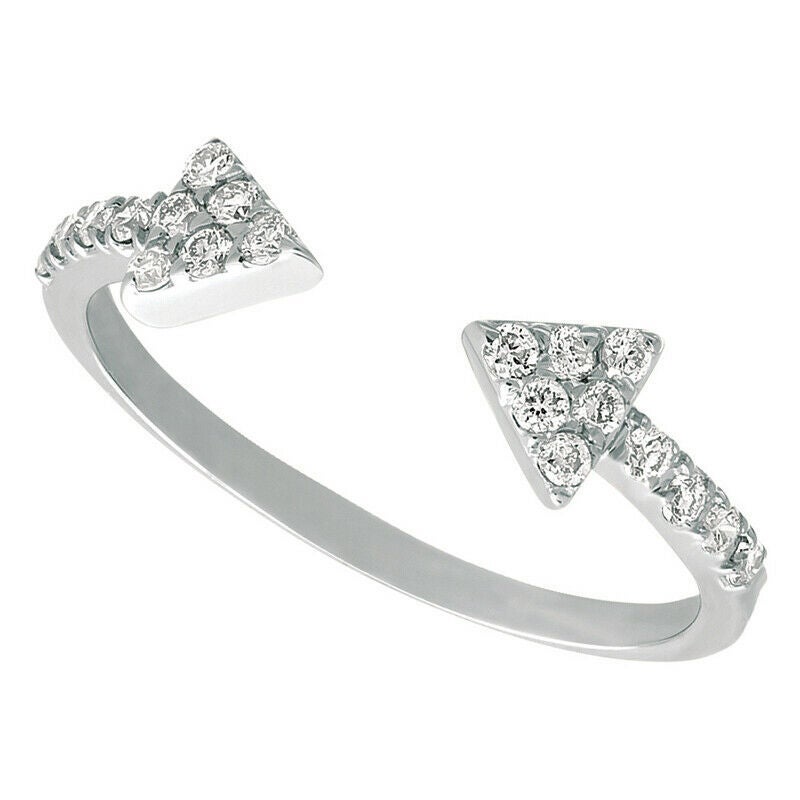 0.20 Carat Natural Diamond Arrow Ring G SI 14K White Gold